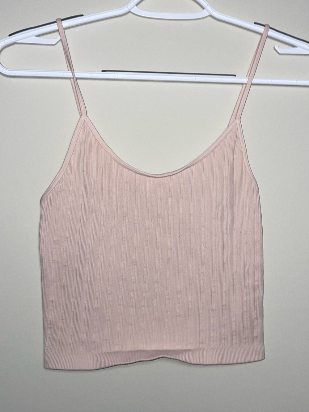 Nikibiki Light Pink One Size Elastic Ribbed Lace Back Stretchy Tank Top Coquette
